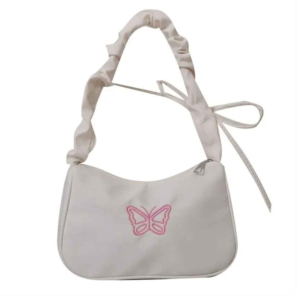 Witte Y2K Schoudertas - Trendy Butterfly Handtas - Dames Tas voor Festivals & Uitgaan