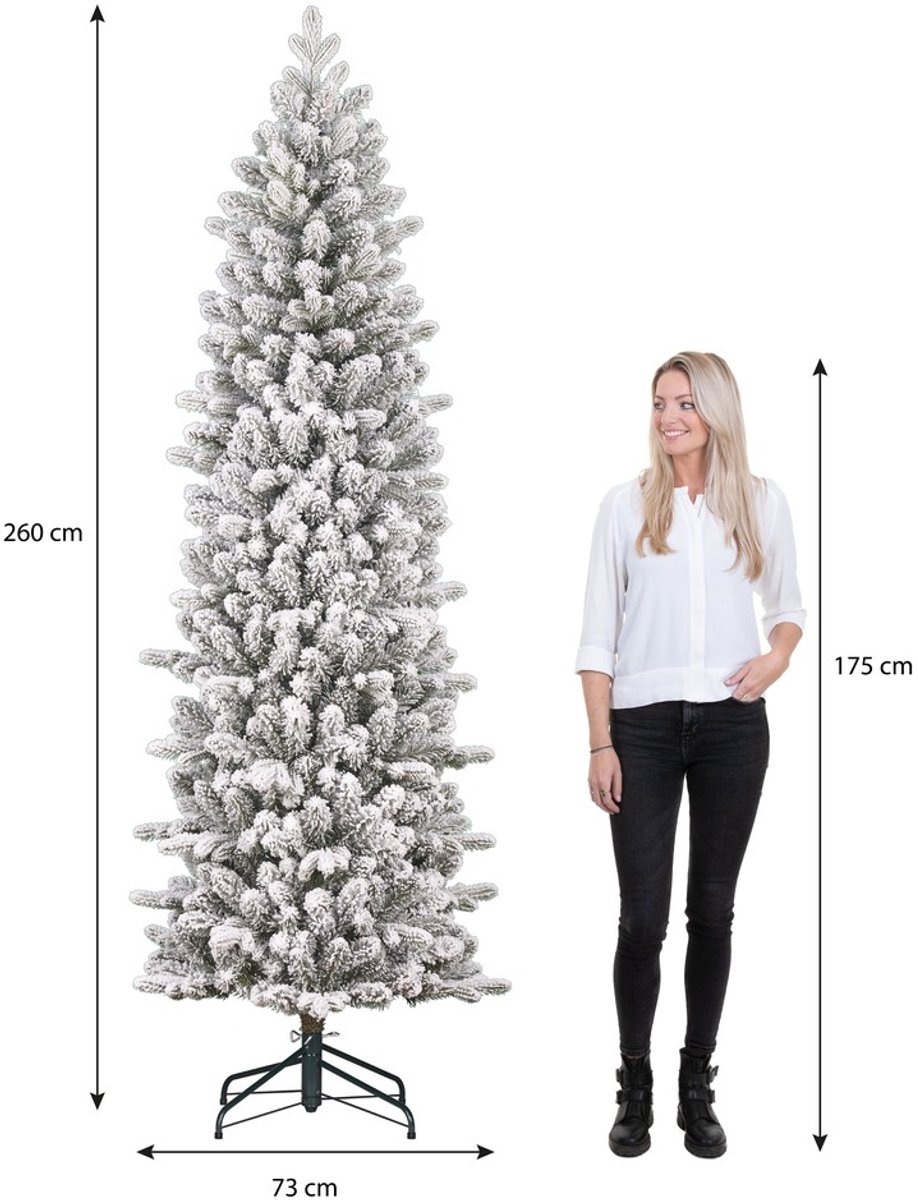Black Box Trees Harma Smalle Kunstkerstboom - Kerstboom H260 x Ø73 cm - Groen Frosted – foto 2