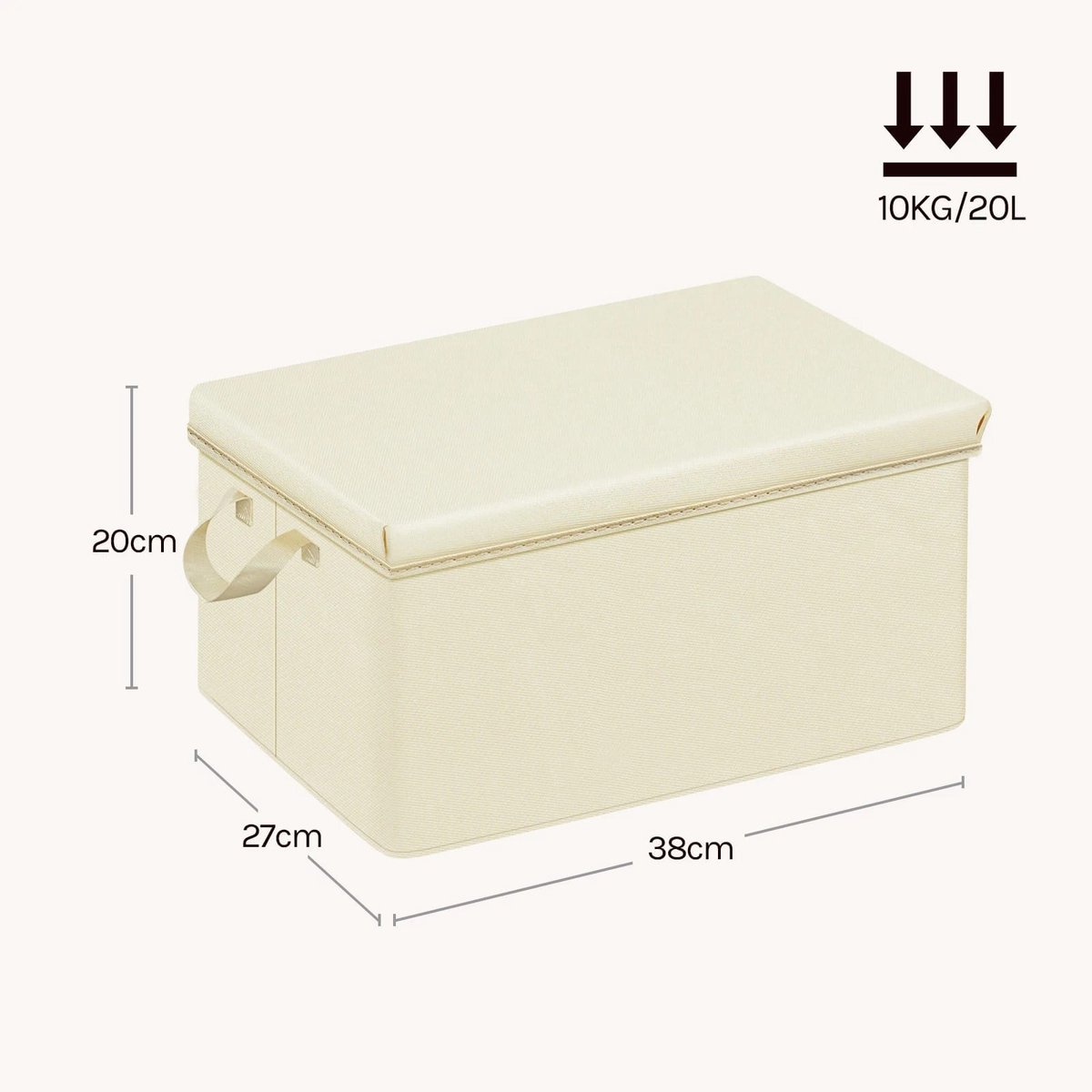 Klarven® Opbergboxen met Deksel 38x20x27cm(20l) uks set van 6 - Opvouwbare Opbergbox Kleding - Set van 3, Groot Opslagvermogen, Stofdicht - B 43 x H 26 x D 33 cm