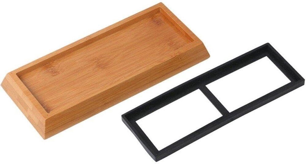 Basis voor slijpsteenhouder voor slijpsteen van hout, messenslijperhouder voor slijpsteen, basis voor slijpsteen