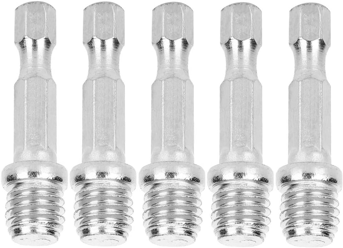 5-delige booradapterset voor elektrische boormachines met M10-schroefdraad, voor polijstschijven en boorbits.
