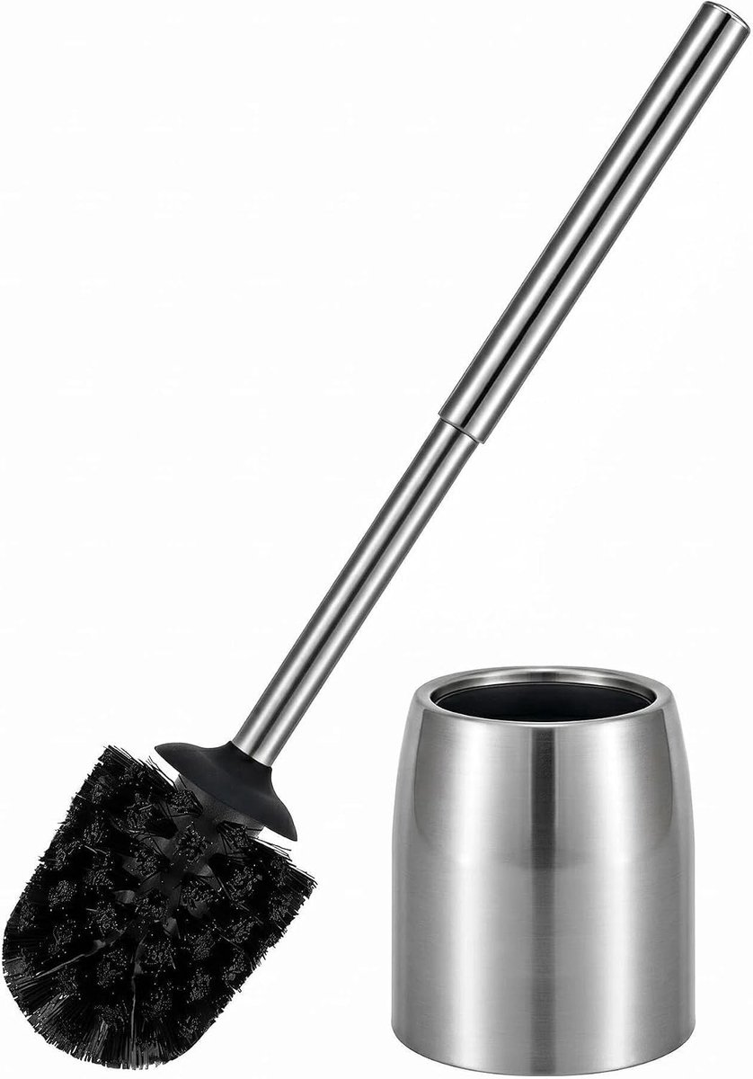 Toiletborstel - 30 cm - Zilver