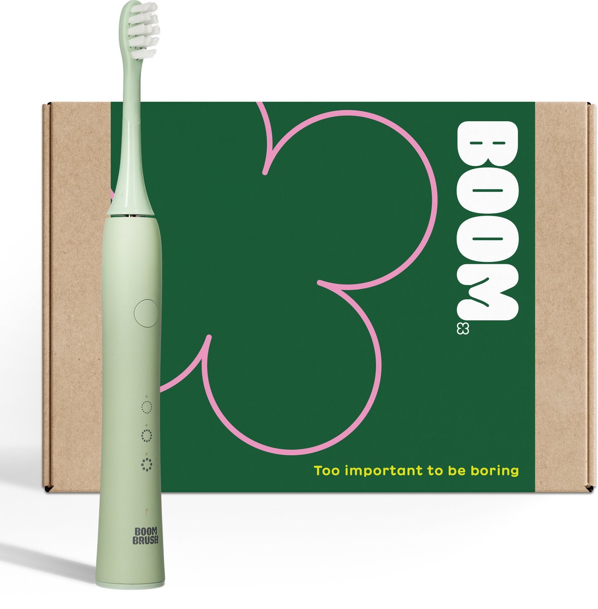 BOOM Kiddy Brush - Elektrische Tandenborstel Kinderen - Sonische Tandenborstel incl. Stickers - Groen - 40 Dagen Batterij - Duurzaam