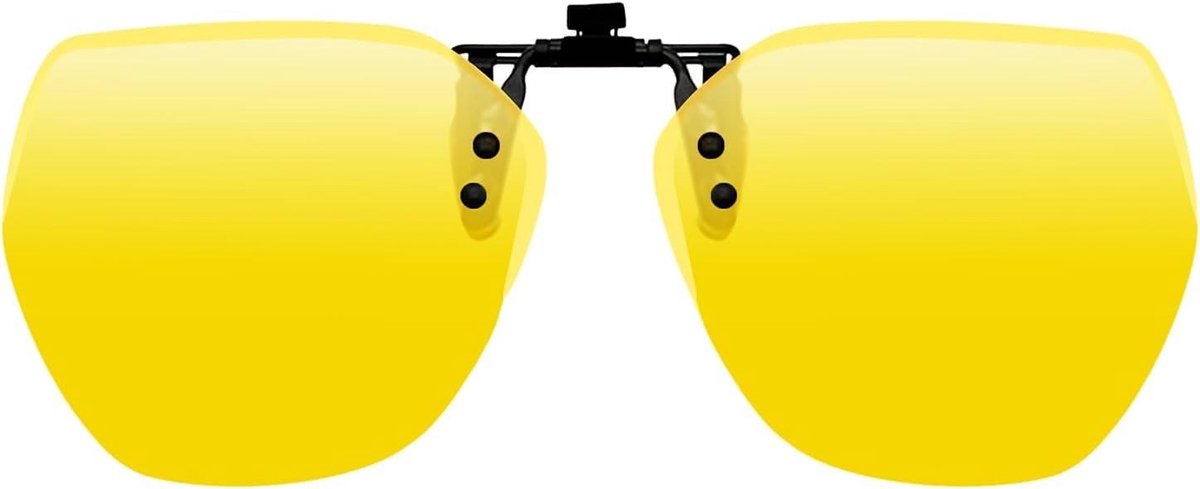 Gepolariseerde Nachtrijbril Clip-on - Geel - Ultralicht - Voor Brillendragers bij Nacht en Slecht Weer