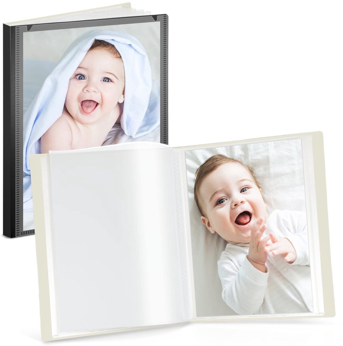 Elzusha - Kleine Fotoalbum voor 5x7 Foto's - Zwart, 2 Stuks