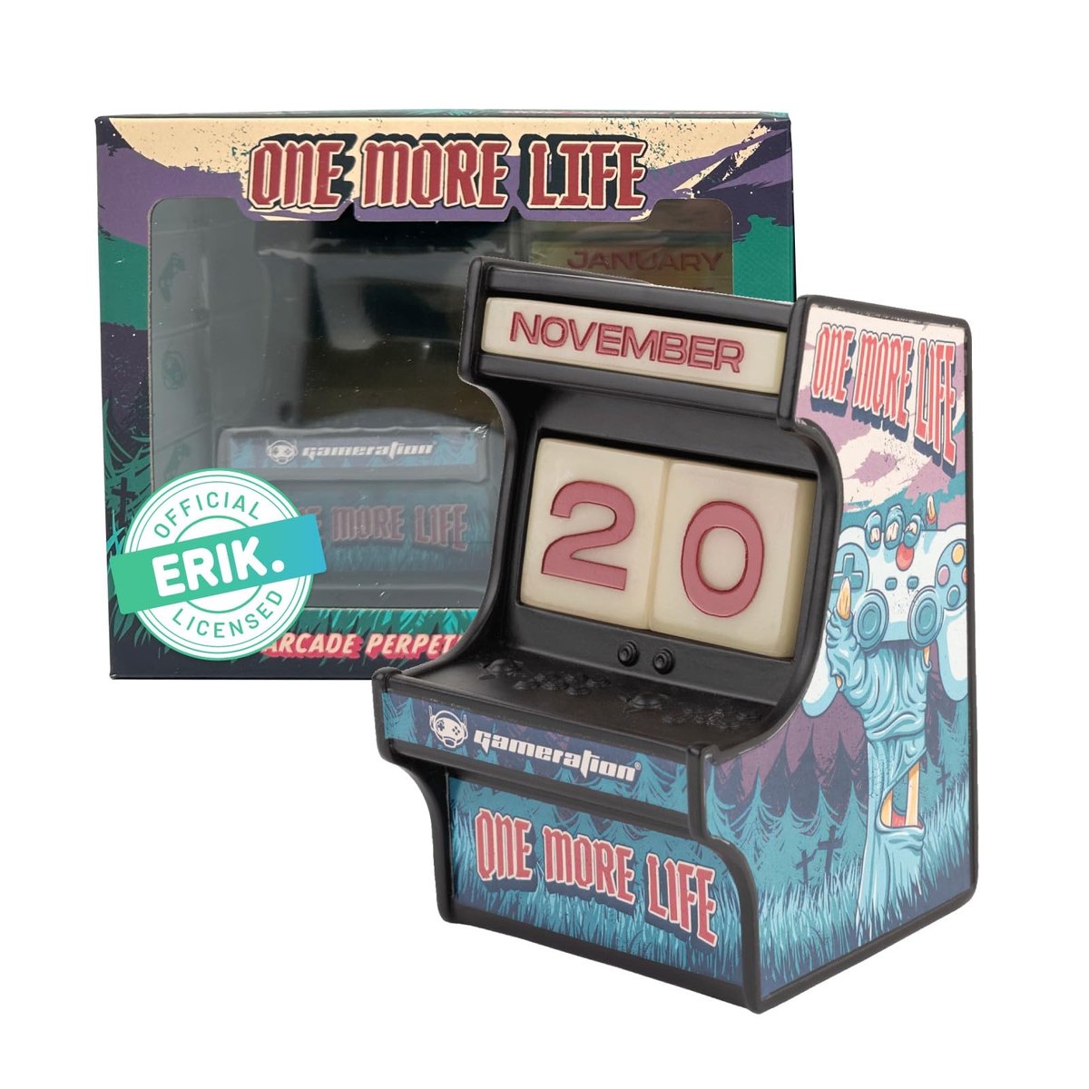 Elzusha - 3D Perpetual Kalender - Gameration Arcade - Voor Bureau en Thuis