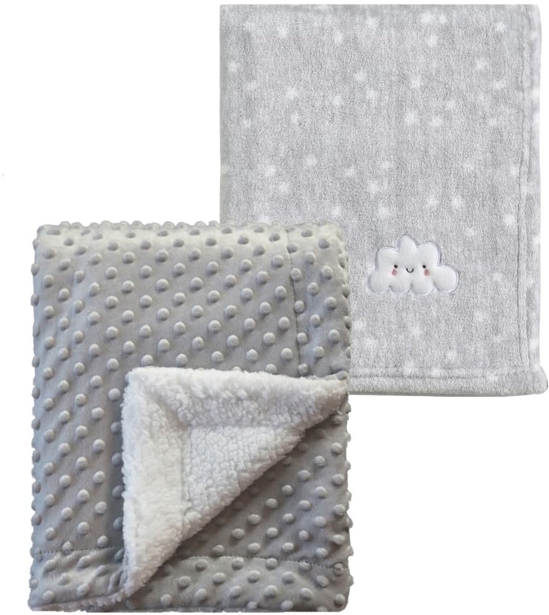 Elzusha - Set van 2 Baby Dekentjes 75x100 cm in Grijs