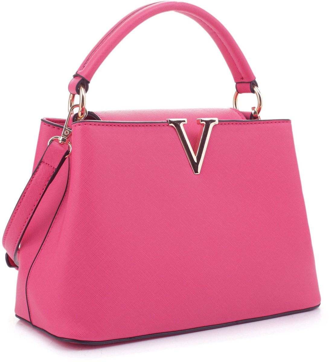 Elzusha - Kleine Schoudertas voor Dames - Klassieke Handtas met Verstelbare Strap - Fuchsia