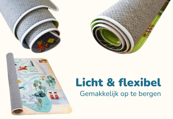 Mats & Joy® Auto Speelmat België 130x180cm - Wasbaar - Fluweelzacht - Anti-slip - Groot Auto Speeltapijt Kinderen - Speelkleed Baby - Autokleed van Mats & Joy — afbeelding 3