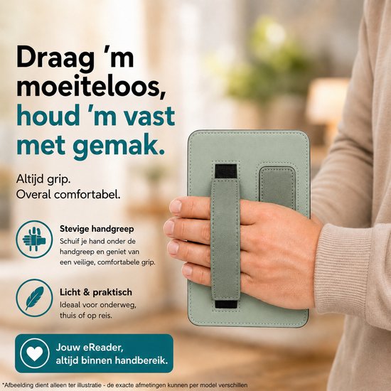 Hoes geschikt voor Kobo Aura H2O Edition 2 - Book Case met Handgreep & Kickstand - Auto/Wake - Groen — afbeelding 2