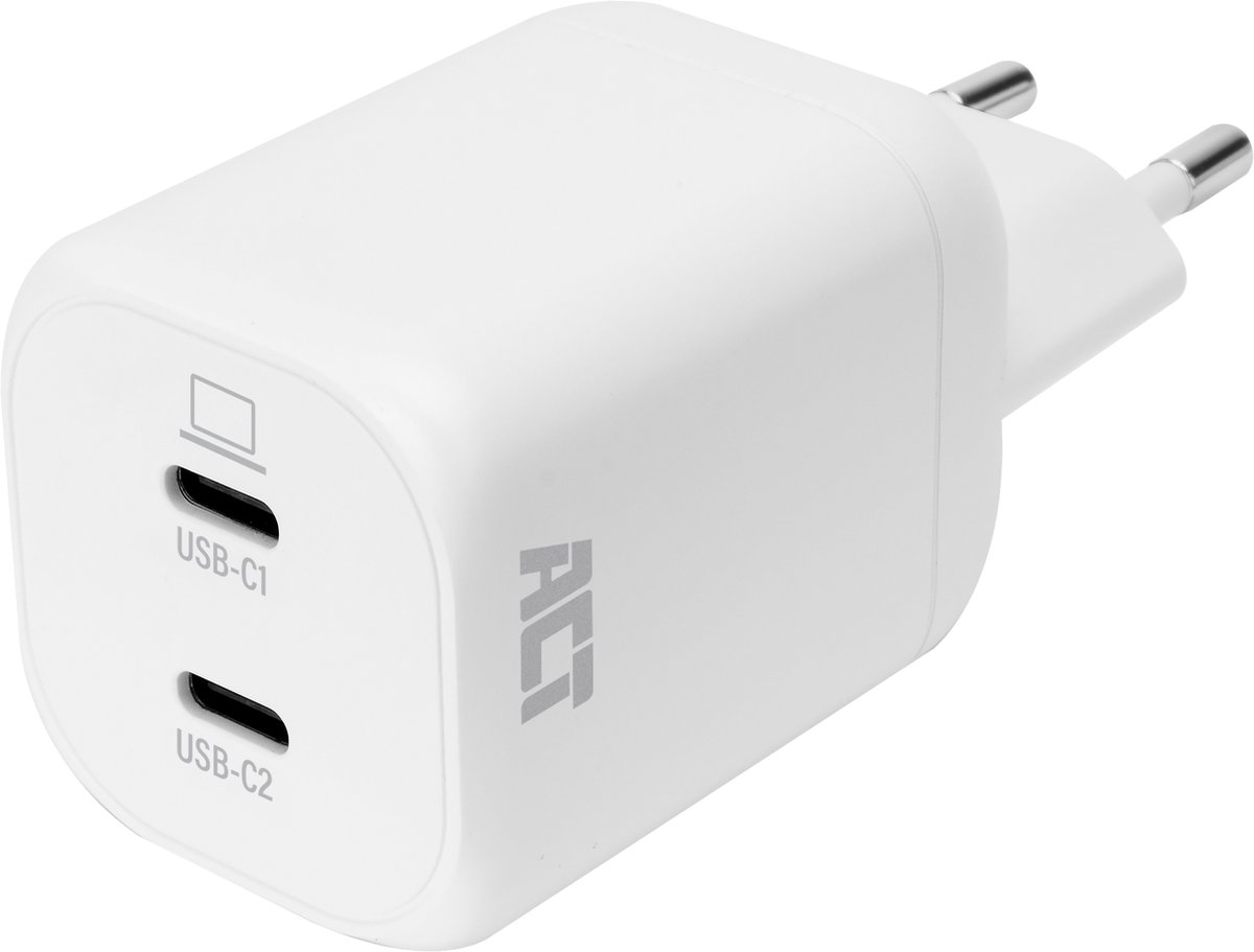 ACT USB-C-lader 100W met 2 poorten, Power Delivery 3.2, PPS, AVS, Quick Charge en GaNFast AC2175