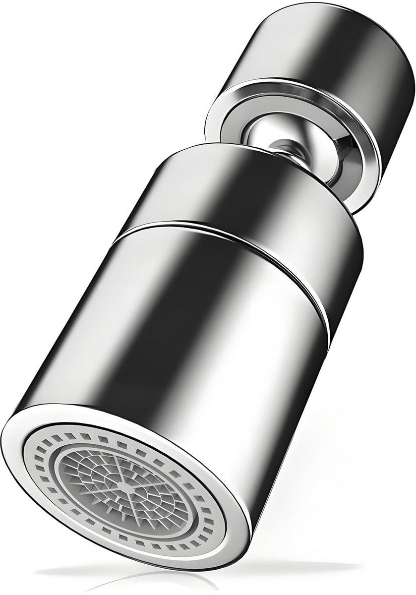 RVS Kraan Opzetstuk - Zwenkbaar 360° - Draaibare Beluchter met 2 Straalsoorten - Waterbespaarder voor Keukenkranen & Badkamer