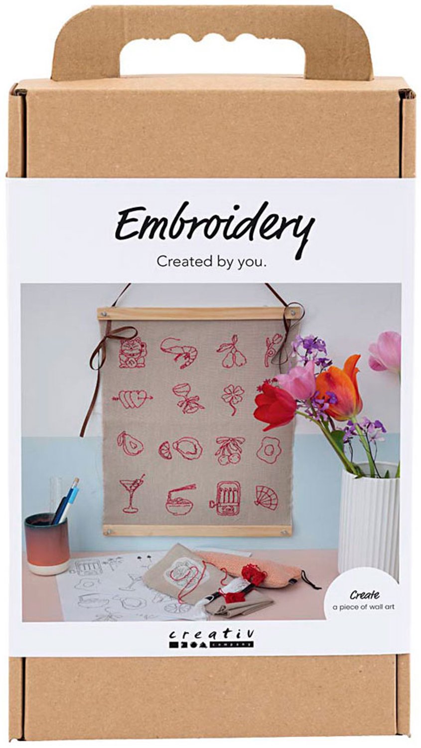 Creativ Company borduurwerk DIY-set hangende decoratie vlas.