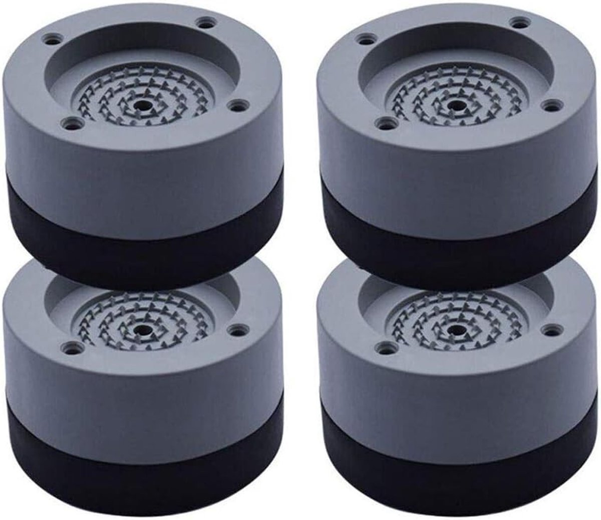 Anti vibratiematten wasmachine - Grijs - 7 cm diameter - Rubber en kunststof - Universeel voor wasmachine en droger