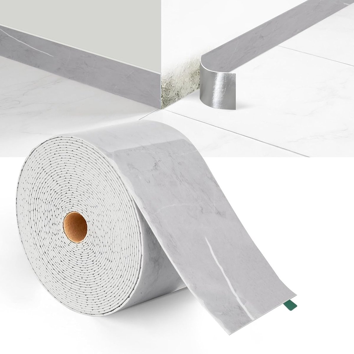 Zachte en flexibele waterdichte plint van 10 m voor keuken en badkamer, zelfklevend en eenvoudig te installeren, breedte 10 cm