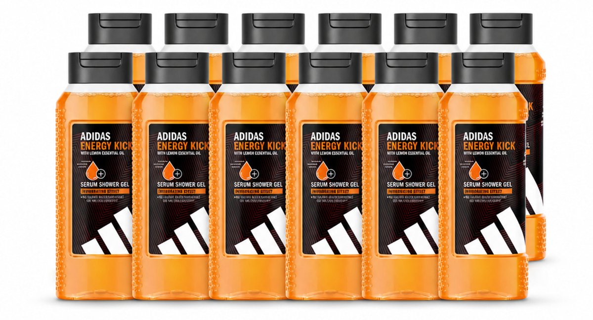 12 x Adidas – Douchegel – Active Skin & Mind Energy Kick – 250 ml - Voordeelverpakking - 12 stuks