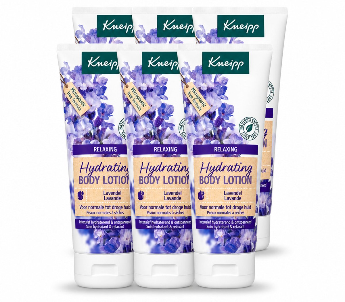 6 x Kneipp - Body lotion - Relaxing - Lavendel - Bloemige geur - 200 ml - Voordeelverpakking - 6 stuks