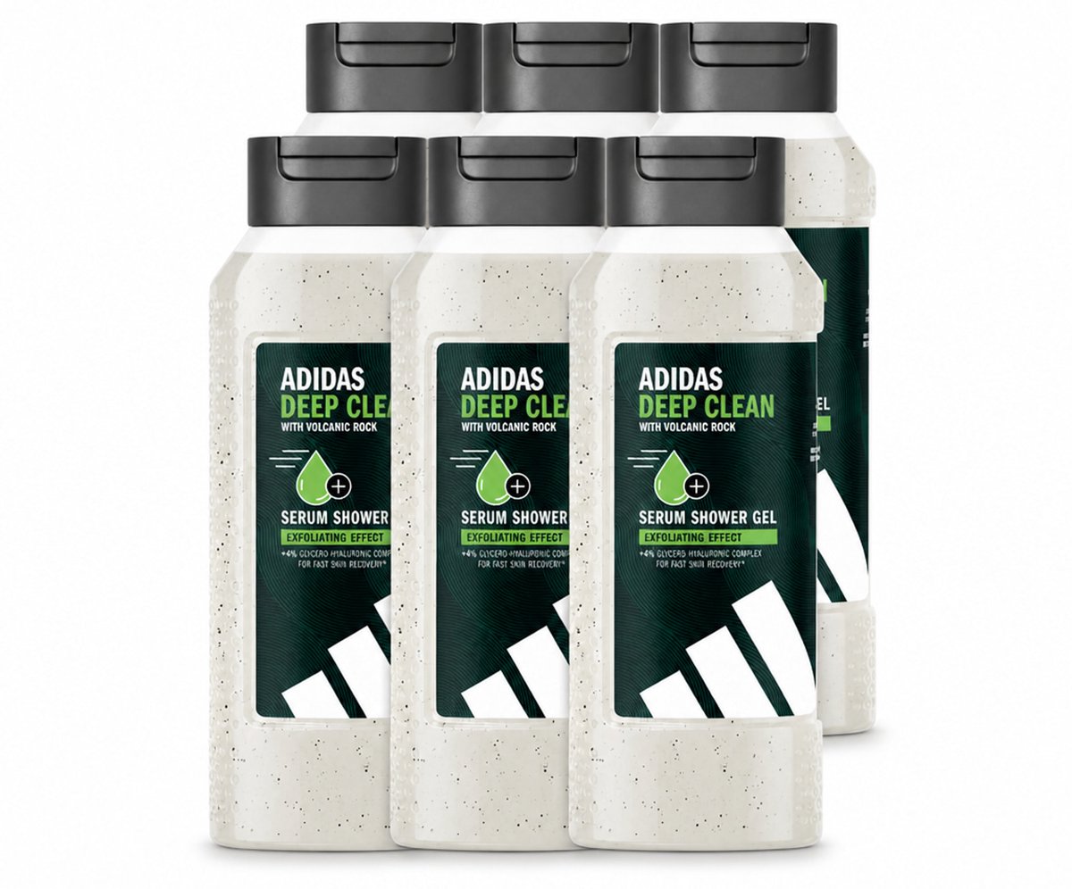 6 x Adidas – Douchegel – Active Skin & Mind Deep Clean – 250 ml - Voordeelverpakking - 6 stuks