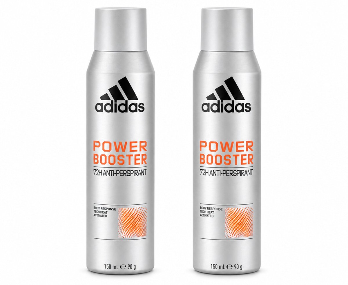 2 x Adidas – Deodorant Spray – Power Booster – 150 ml - Bulkverpakking - 2 stuks