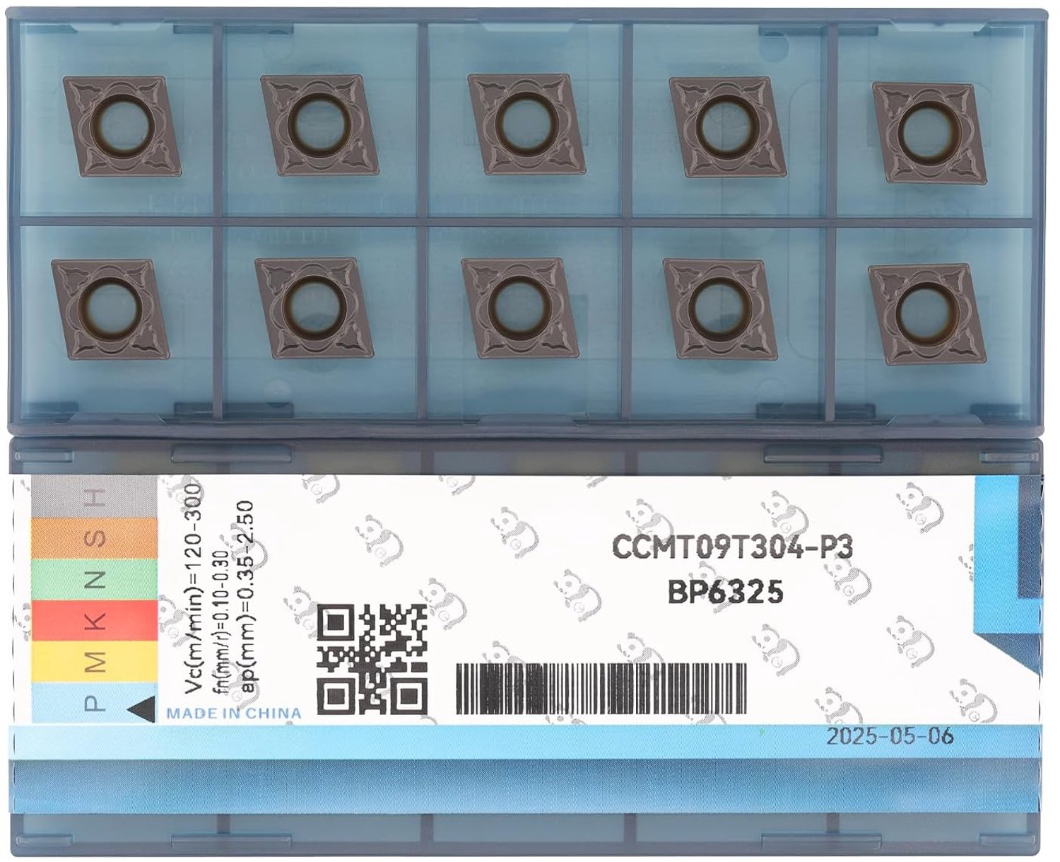 HM Inserts CCMT09T304 with positive geometry, For general turning work in steel, 10 pcs - ShopVlot