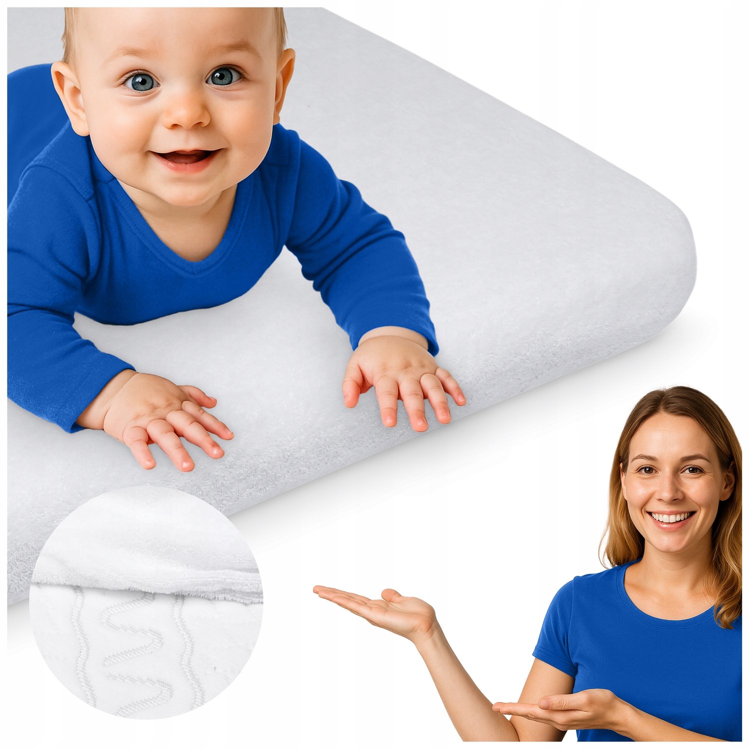 Harmoony® Frotte Hoeslaken met Elastiek voor Chicco Next2Me Dream - Wit