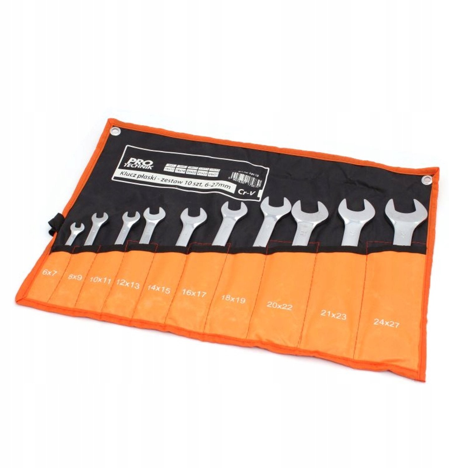 Set van 10 Vlakke Sleutels 6-22mm, Verchroomd, Dubbelzijdig