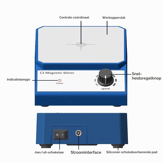 Efficiënte Magnetische Mixer voor Laboratoriumtoepassingen, 2500 R/Min, 2000ml Capaciteit, Perfect voor Mengprocessen en Experimenten — afbeelding 4