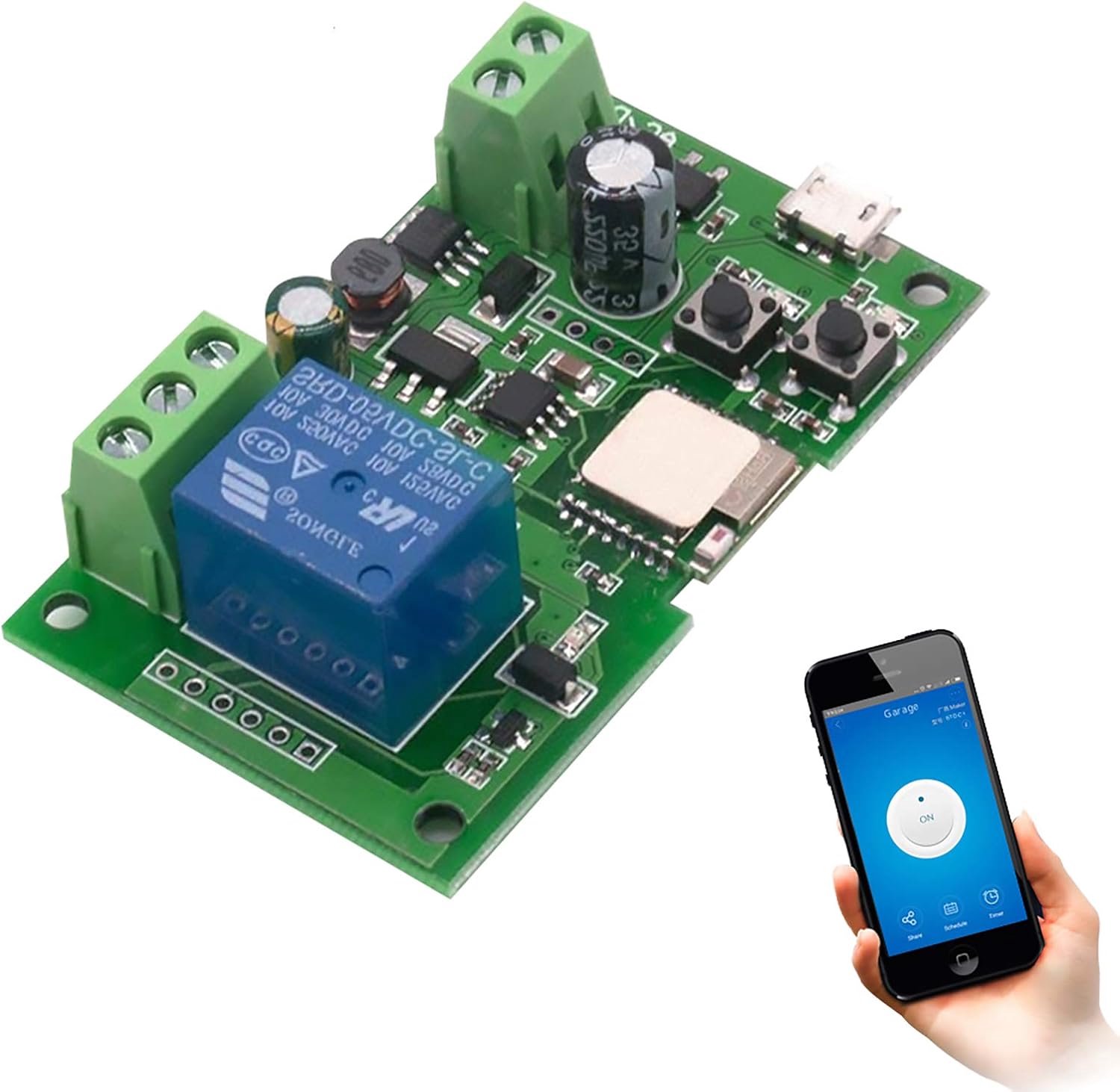 Smart Switch Relay Module - 1 kanaal - WiFi draadloos - afstandsbediening voor slim huis - Homevero