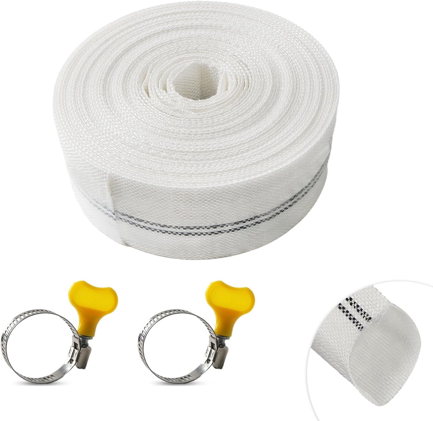 Flat Hose 1 1/4 Inch Tissue Hose 10m - Hose 32mm for Diving or Mud Water Pumps, Whirlpools, Garden Watering - ShopVlot