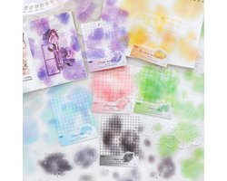 SnelShoppen - Pack van 120 Watercolour Scrapbooking Stickers, Aesthetic Plakstickers voor Journaling, DIY Crafts, Planner, Foto Frames & Calendars, PE