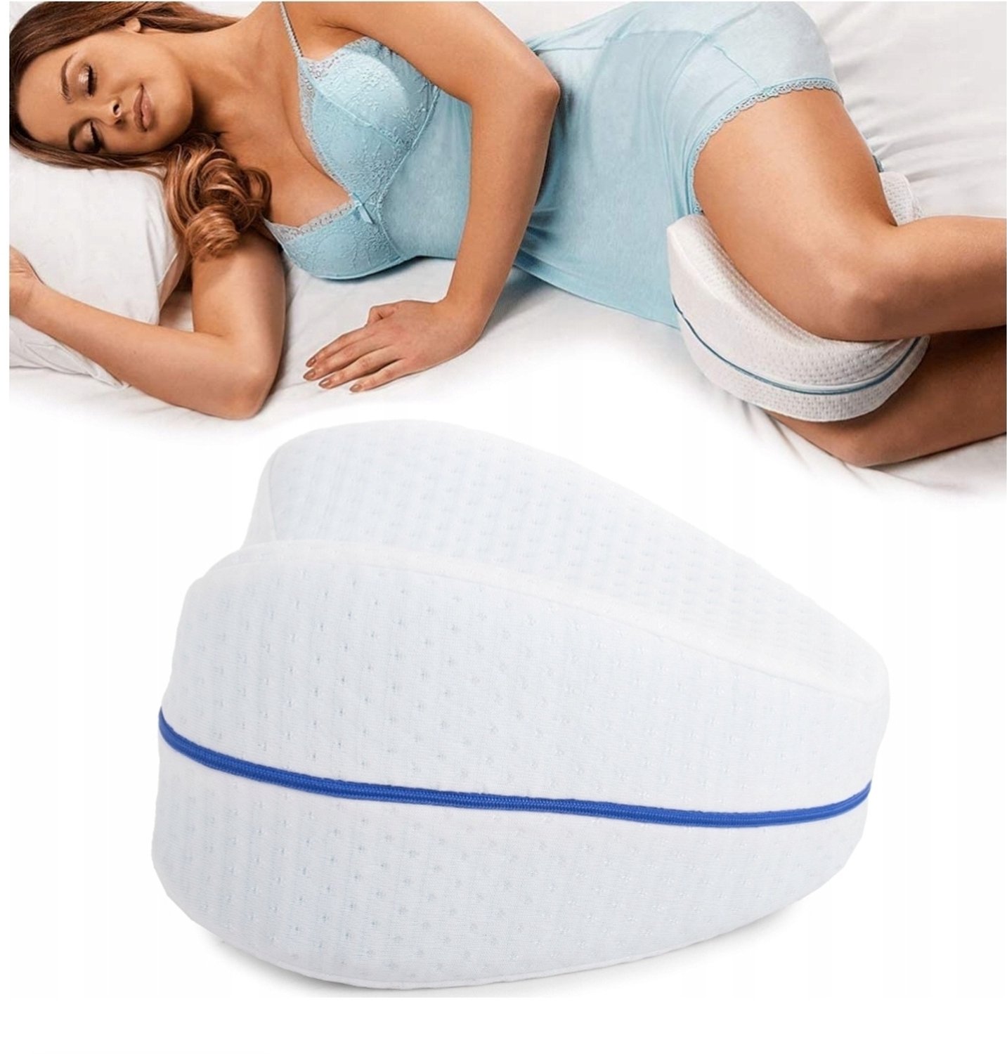 Ilso Ergonomisch Kniekussen - Traagschuim - Ergomisch kussen - Memory Foam - Voor Zij slapers - Orthopedisch - Wasbaar