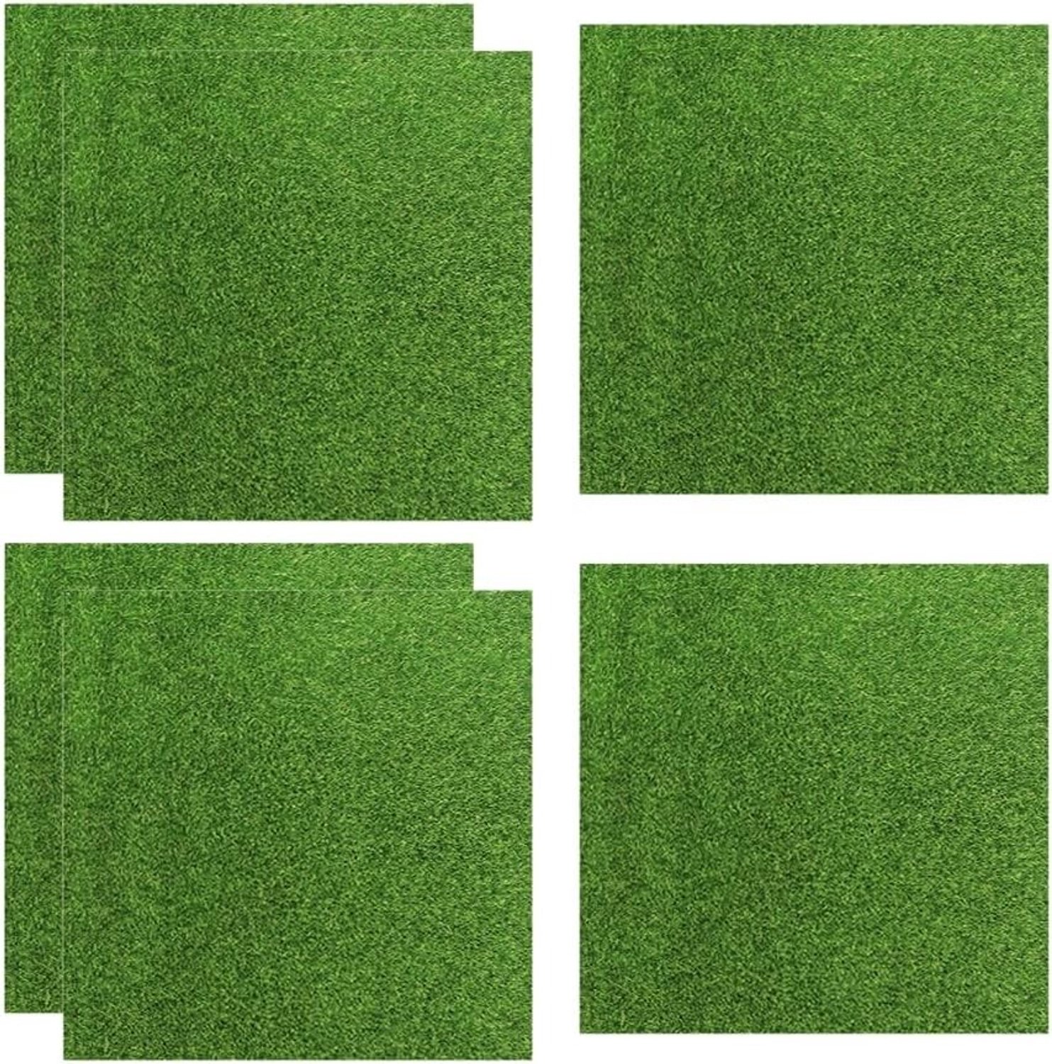 Set van 6 Miniatuur Kunstgras 15 x 15 cm voor Tuin, Balkon, Patio en Landschapsinrichting, Bionisch Mos Gras