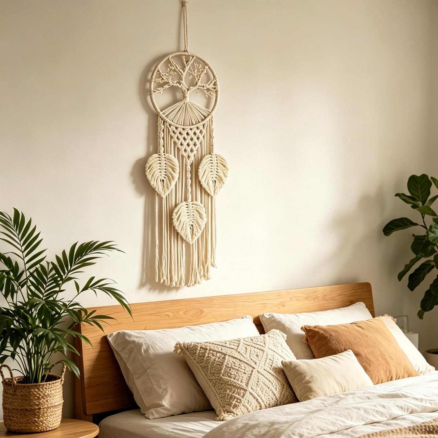Wandbehang levensboom - handgemaakt macramé - boho stijl - sfeervolle wanddecoratie - ShopVlot