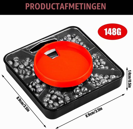 Rotvis Aas met Opbergdoos, Afneembare Loodgewichten voor Vissen, 7 Verschillende Maten voor Optimale Aaspresentatie — afbeelding 5