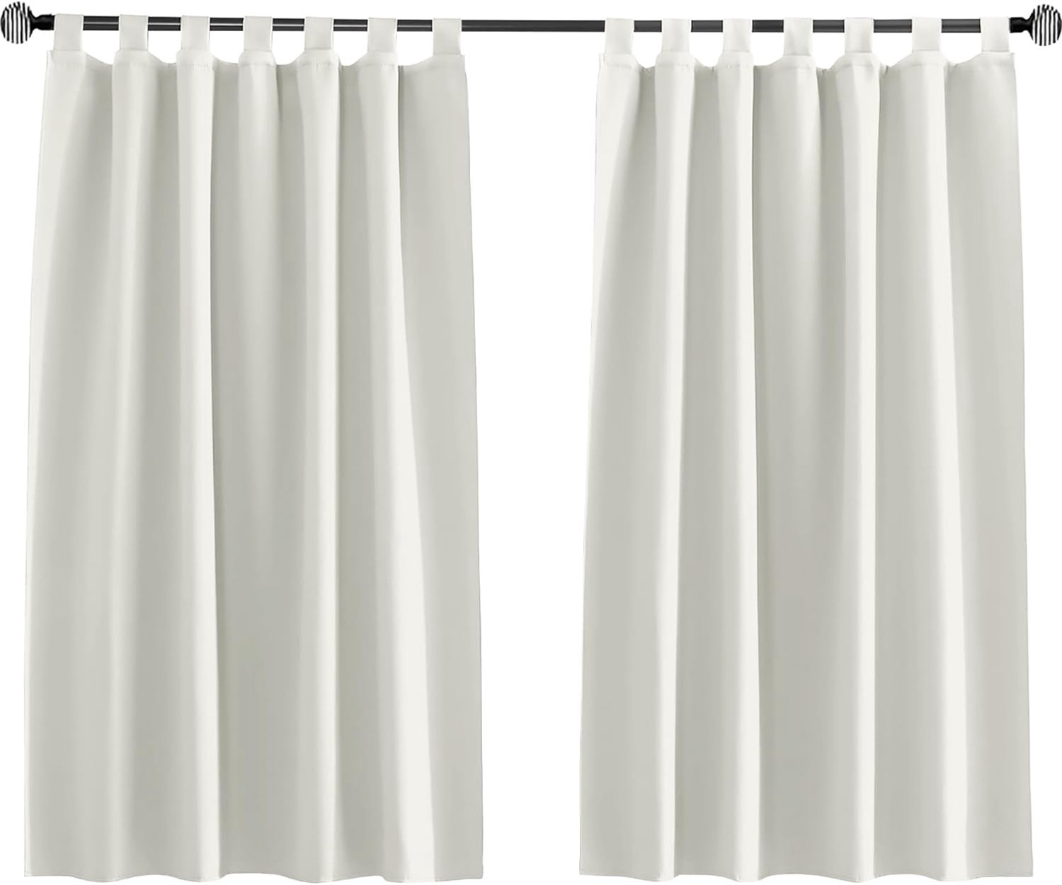 SnelShoppen - Blackout Gordijn voor Korte Keukenraam, Opaak Slaapkamer met Lussen, 150 x 150 cm, Geluiddempende en Privacy Bescherming, Ideaal voor Ke