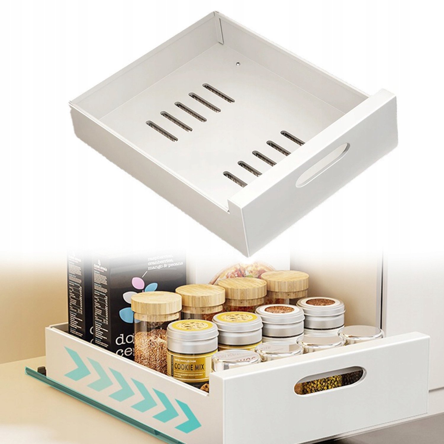 Uitschuifbare Lade Organizer voor Kast - Stevig Staal, Wit