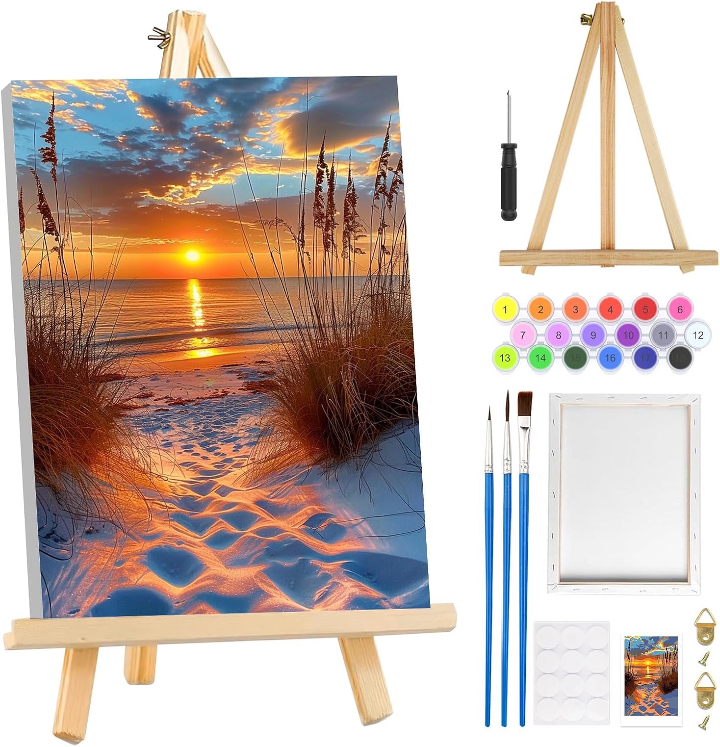 Schilderij op nummer - Landschap - Met lijst - Voor volwassenen en kinderen - Creatieve hobby voor decoratie