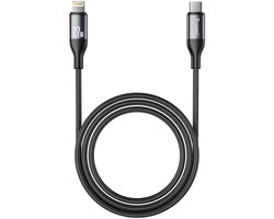 TRUSMI USB-C naar Lightning Kabel 27W - 1 Meter - Snellader - Gevlochten Oplaadkabel - Auto Laadstop - Geschikt voor iPhone 14/13/12/11 & iPad - Zwart