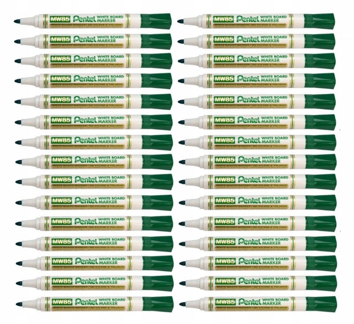 Pentel MW85 Whiteboard Markers Groen - Set van 30