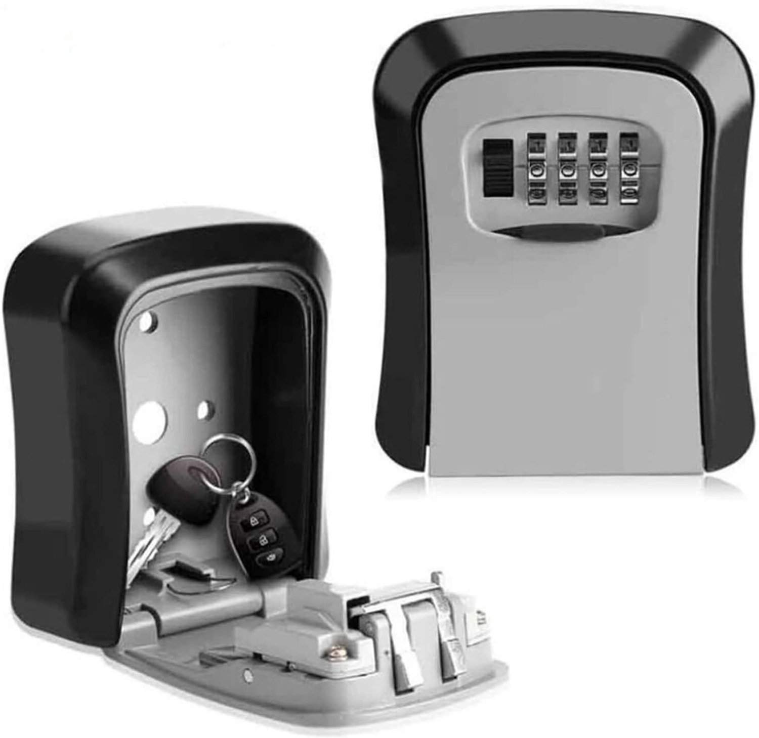 SnelShoppen - Key Safe Box met Cijfercode, Buiten Key Box met 4-Cijferige Code, Sleutelkastje voor Thuis, Garage, School en Vervangende Sleutel