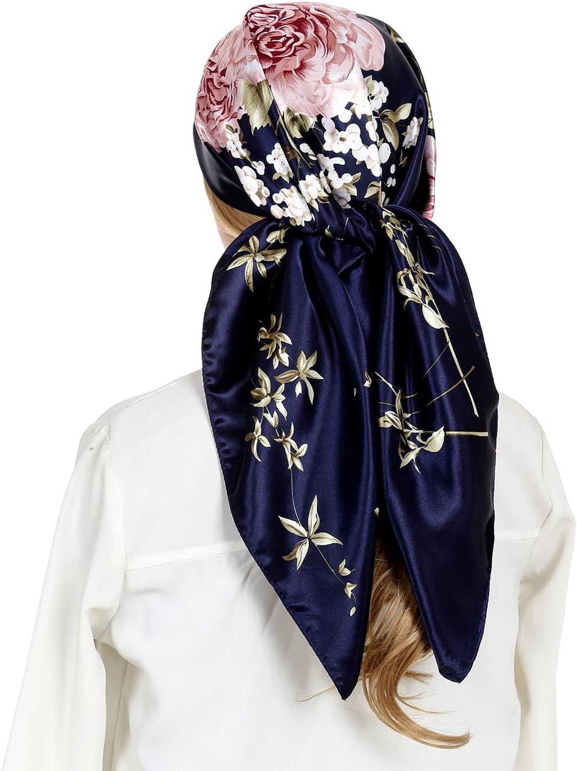 Riiqiichy headscarf, silk satin ladies sleep hair scarf. Suqare designer bandana scarf for hair wrapping at night. - ShopVlot