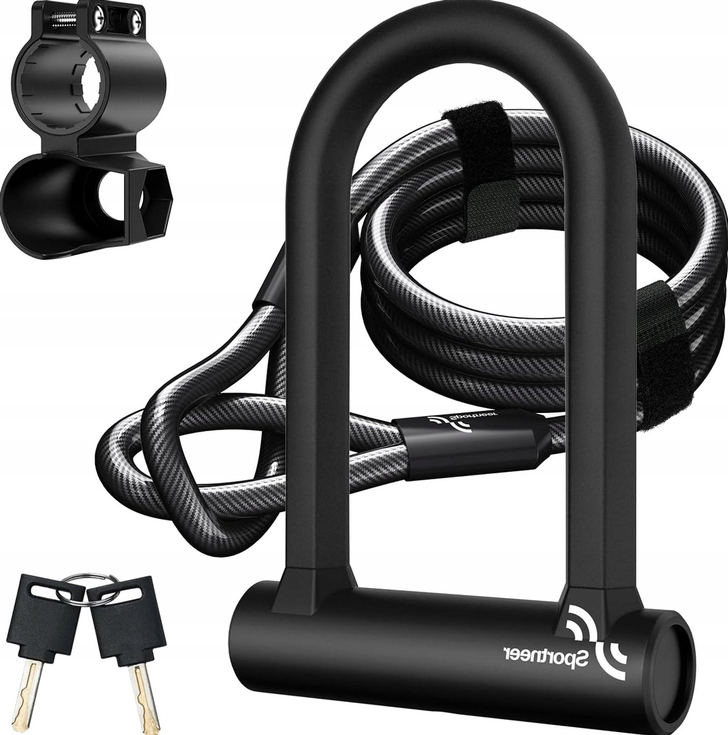 Stevig Fiets Diefstal Slot 16mm met 1.5m Staalkabel & 2 Sleutels
