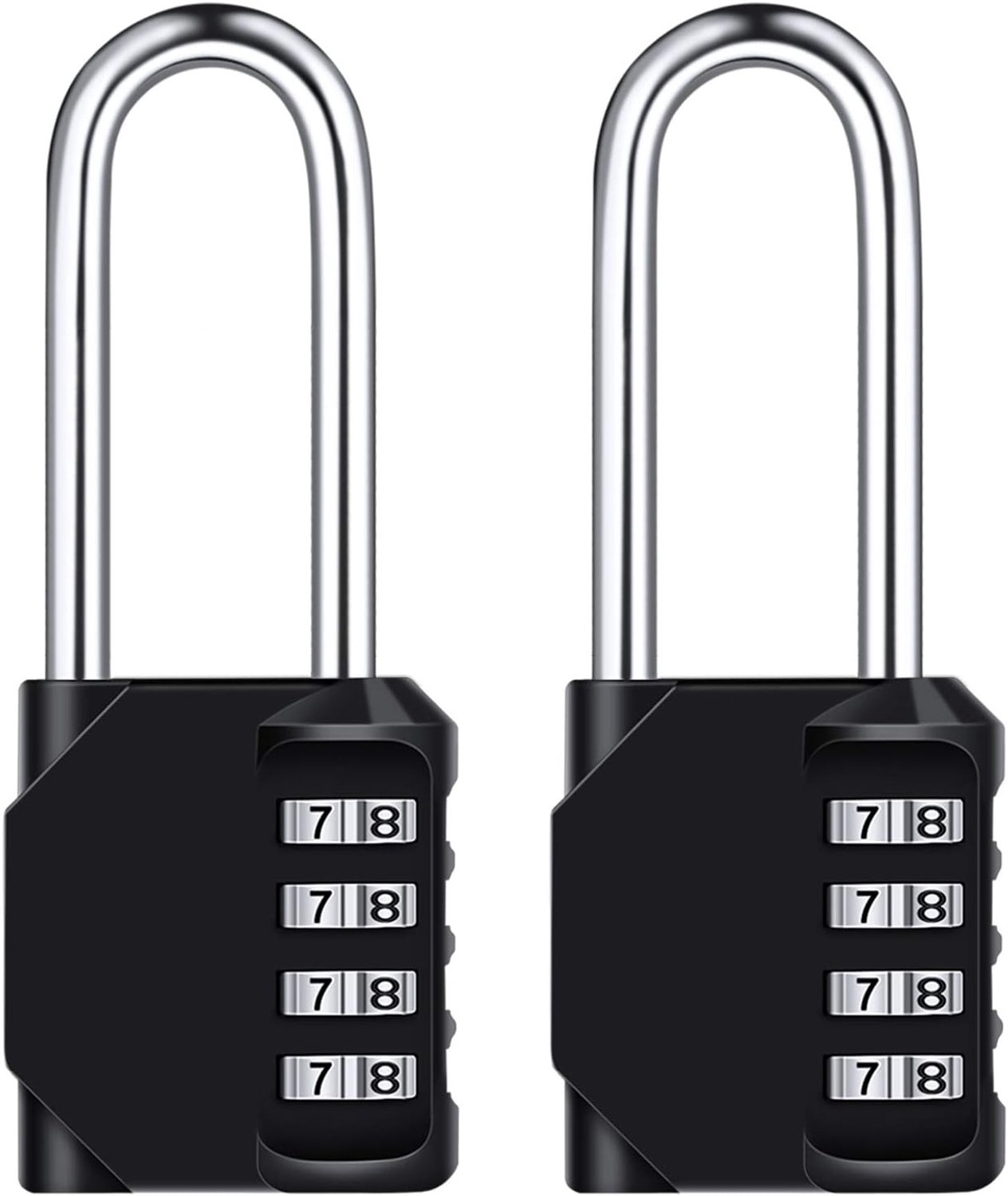 Merkloze 4-cijferige cijferslot - 2 stuks met lange beugel