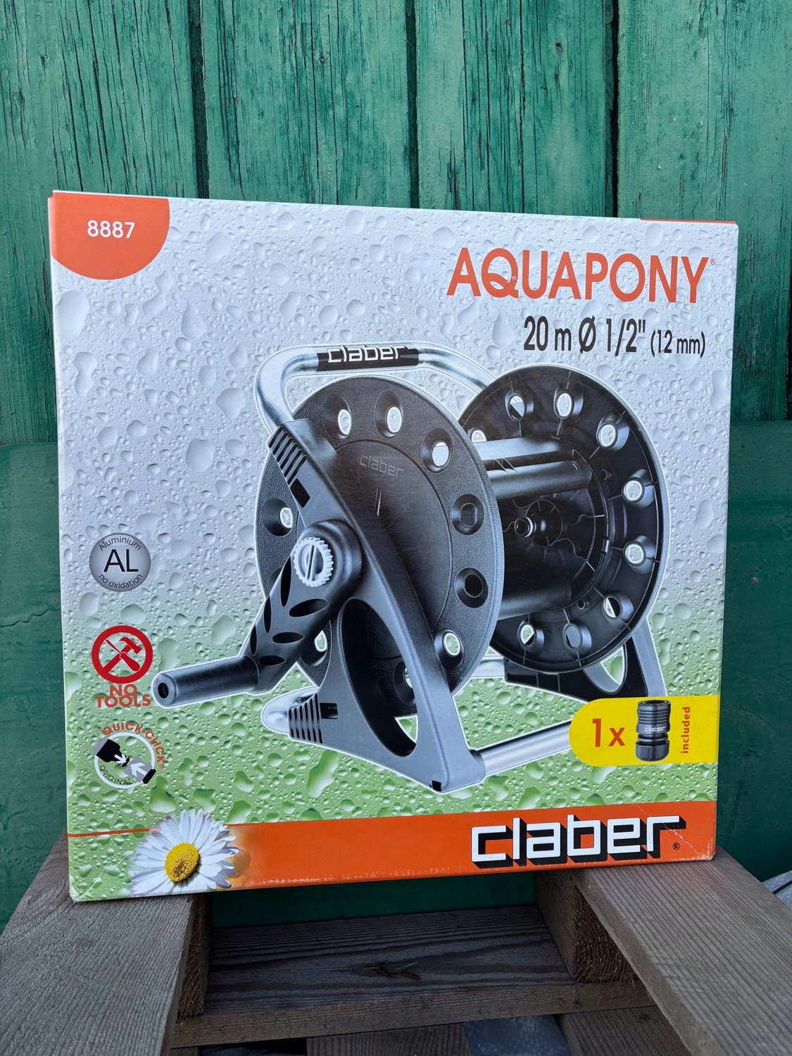 Claber Aquapony 8887 Slanghaspel - Draagbaar - 20m 1/2' slang