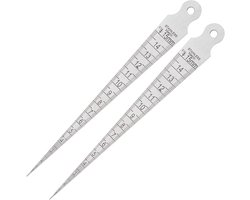 Twee-delige wigproef en gap gauge van roestvrij staal voor het meten van binnen- en buitendiameters, precisie meetgereedschap voor lassen en gaten