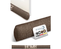 Beautissu Tuuli HE Tochtstopper Deur - 8 x 120 cm Tochthond Bruin Tochtkussen voor Deur en Ramen - Tochtrol