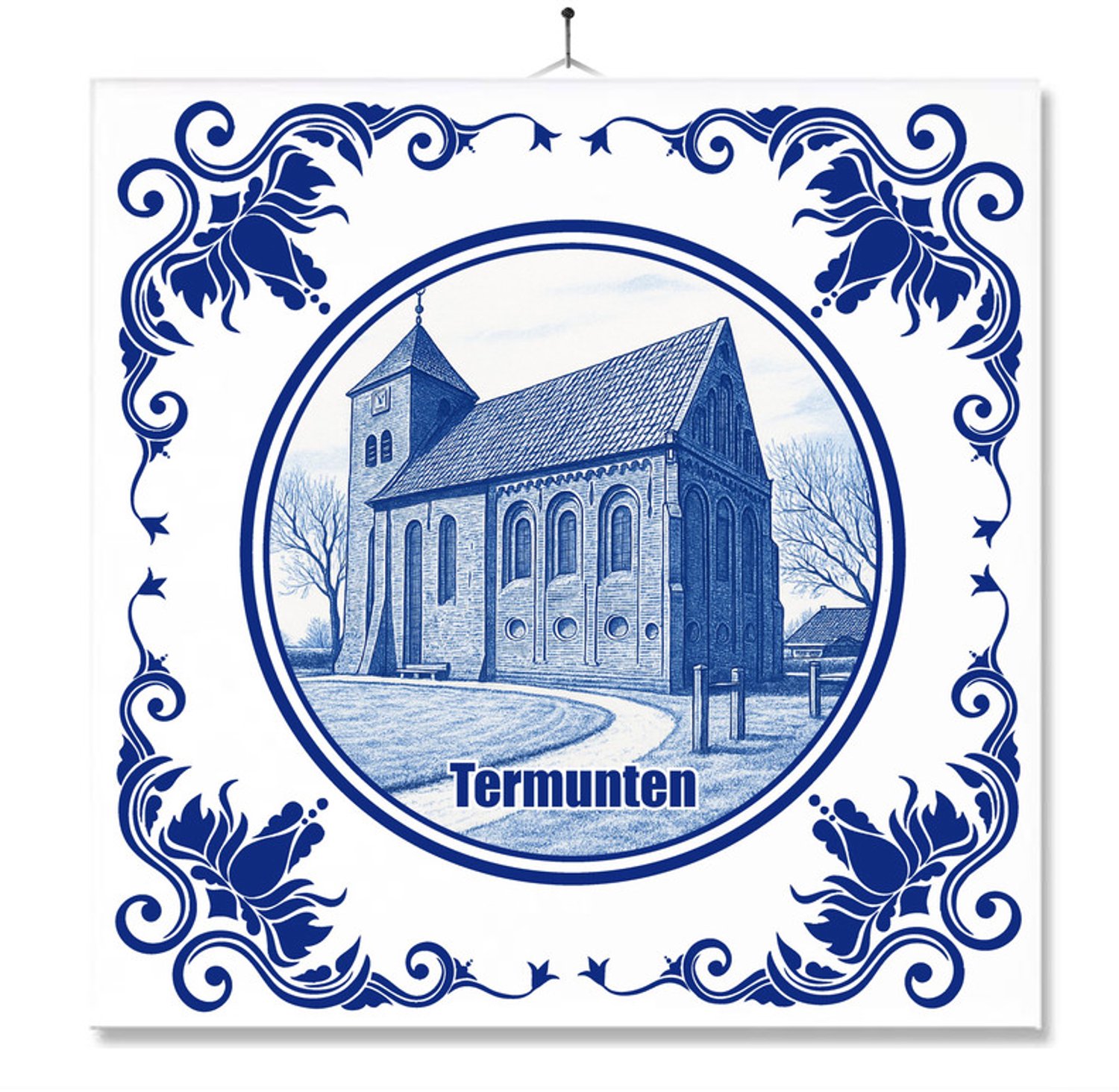 MC Living Tegel Met Opdruk | Termunten | Delft Blauw | Cadeau | Inclusief Geschenkdoos | Standaard | Ophangsysteem Multi-Color