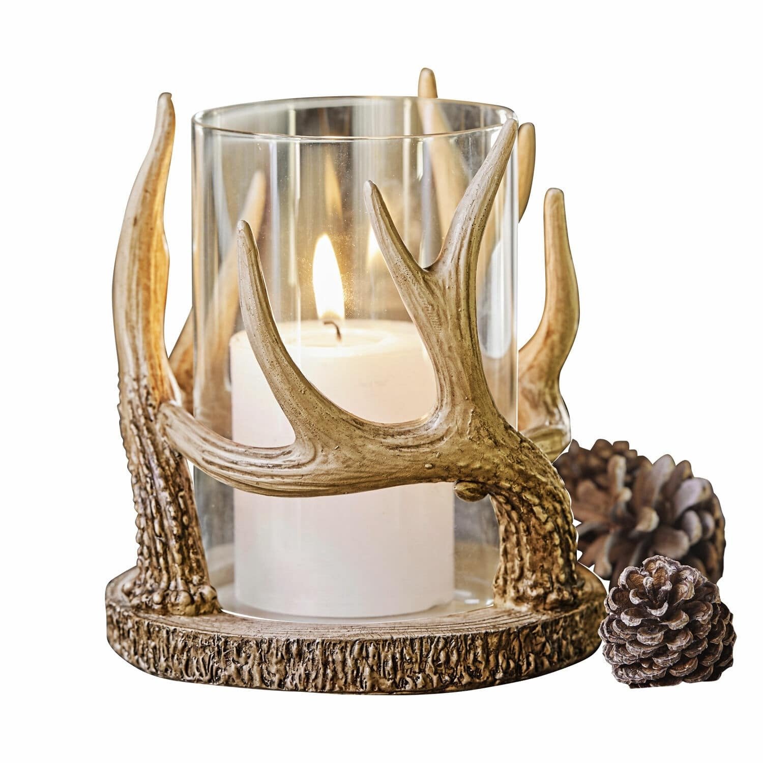 Loberon Windlicht Inglewood bruin/helder
