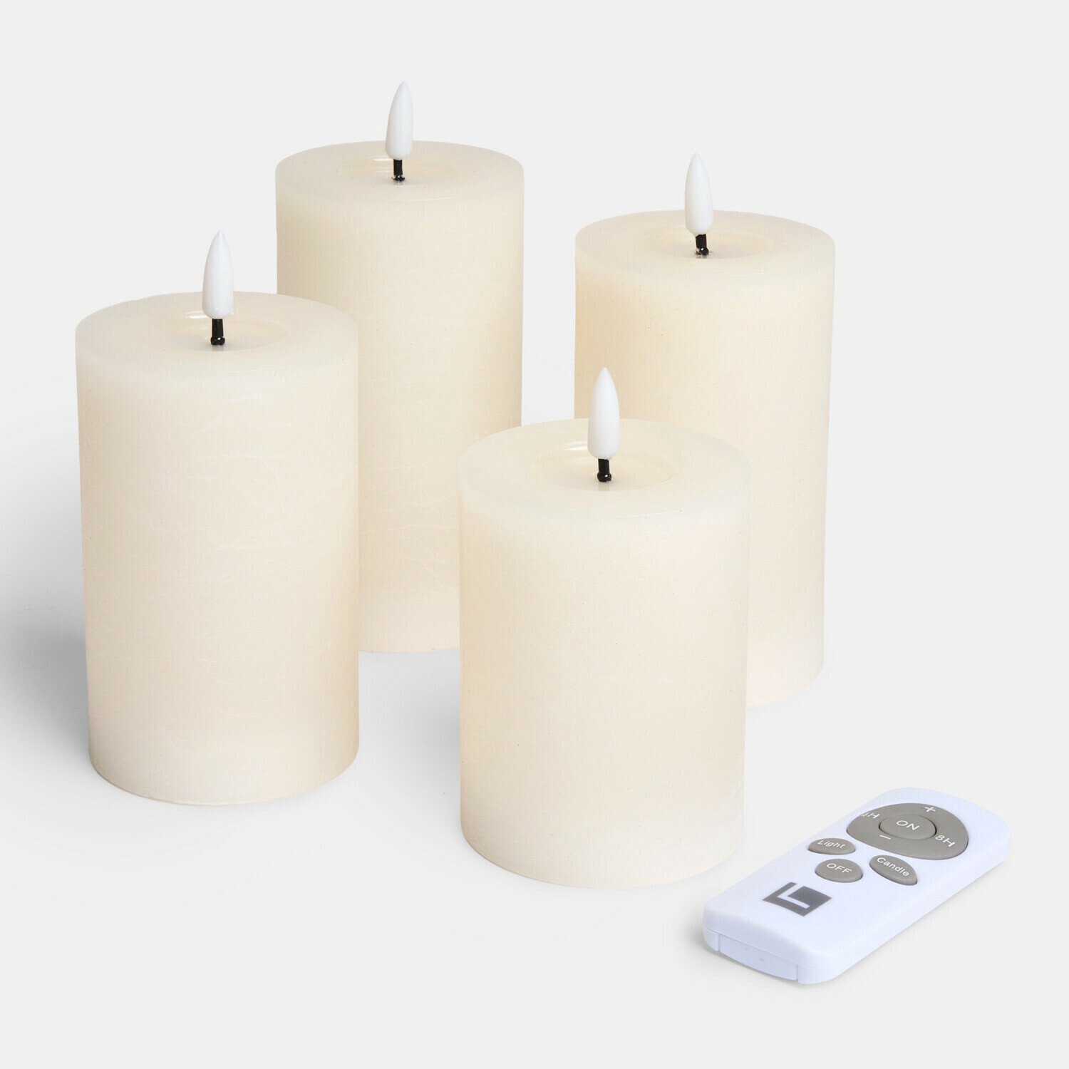 Loberon Ledstompkaars set van 4 Ljusvik crème