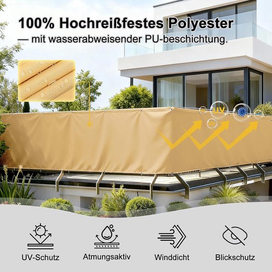 Balkonbescherming 90x400 cm — afbeelding 2